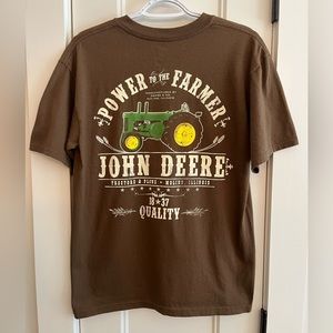 John Deere “Power to the Farmer” Brown/Green/Yellow Unisex Logo Tee